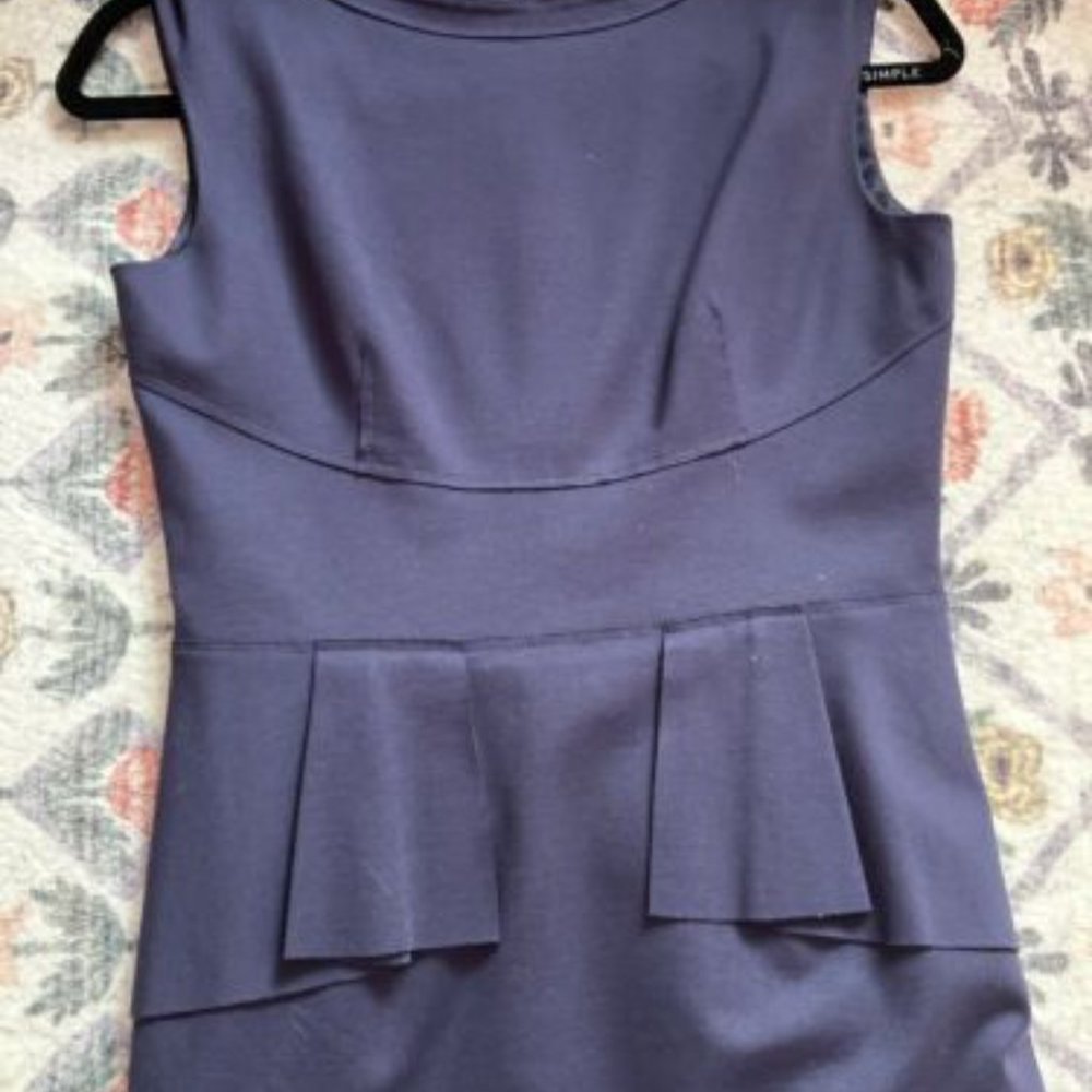 Elie Tahari Peplum Navy Dress